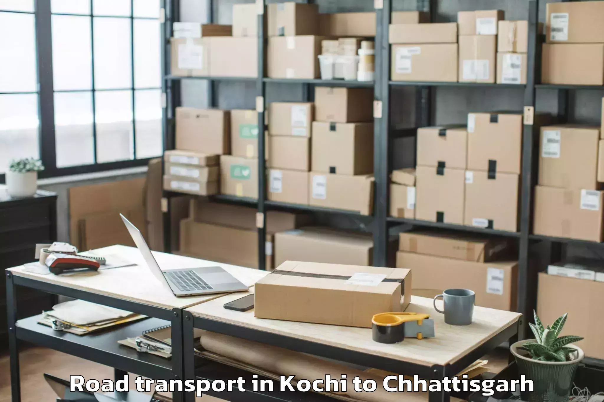 Book Kochi to Bindranavagarh Gariyaband Road Transport